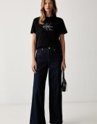 CALVIN KLEIN JEANS тениска дамска от памук черна LV047H800G