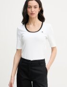CALVIN KLEIN JEANS тениска дамска от памук с еластан бежова LV047F247G