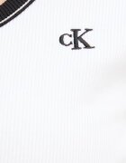 CALVIN KLEIN JEANS тениска дамска от памук с еластан бежова LV047F247G