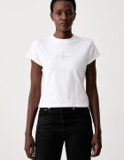 CALVIN KLEIN JEANS тениска дамска от памук с еластан бяла LV047H843G