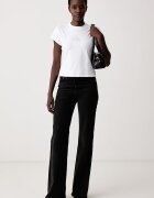 CALVIN KLEIN JEANS тениска дамска от памук с еластан бяла LV047H843G