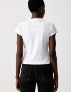 CALVIN KLEIN JEANS тениска дамска от памук с еластан бяла LV047H843G