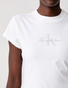 CALVIN KLEIN JEANS тениска дамска от памук с еластан бяла LV047H843G