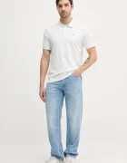 CALVIN KLEIN JEANS тениска с яка мъжка памучна бяла LV040EM269