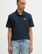 CALVIN KLEIN JEANS тениска с яка мъжка памучна тъмносиня LV04RF209G