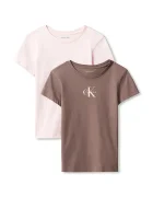 CALVIN KLEIN JEANS тениска за деца от памук 2 броя розова LVCKFJA36G