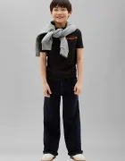 CALVIN KLEIN JEANS тениска за деца от памук черна LVCKTJA40B