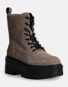 CALVIN KLEIN JEANS Велурени кубинки FLATFORM ZIP LACEUP MG S