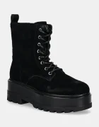 CALVIN KLEIN JEANS Велурени кубинки FLATFORM ZIP LACEUP MG S
