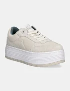 CALVIN KLEIN JEANS Велурени маратонки BOLD PLATF LACEUP LOW MG SUEDE