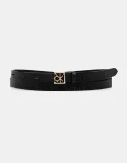 CALVIN KLEIN колан дамски от имитация на кожа черен LV04F7048G