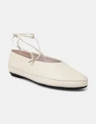 CALVIN KLEIN Кожени балеринки BALLERINA MARY JANE STRAP LTH в бежово HW0HW02656