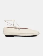 CALVIN KLEIN Кожени балеринки BALLERINA MARY JANE STRAP LTH в бежово HW0HW02656