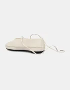 CALVIN KLEIN Кожени балеринки BALLERINA MARY JANE STRAP LTH в бежово HW0HW02656