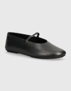 CALVIN KLEIN Кожени балеринки BALLERINA W/STRAP PEARL LTH