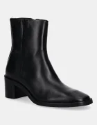 CALVIN KLEIN Кожени боти BLOCK HEEL ZIP BOOT LTH