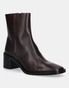 CALVIN KLEIN Кожени боти BLOCK HEEL ZIP BOOT LTH