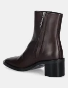CALVIN KLEIN Кожени боти BLOCK HEEL ZIP BOOT LTH в кафяво с дебел ток HW0HW02593