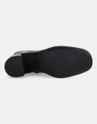 CALVIN KLEIN Кожени боти BLOCK HEEL ZIP BOOT LTH в кафяво с дебел ток HW0HW02593