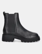 CALVIN KLEIN Кожени боти челси CHUNKY CHELSEA BOOT LTH в черно с равна подметка YW0YW02072
