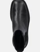 CALVIN KLEIN Кожени боти челси CHUNKY CHELSEA BOOT LTH в черно с равна подметка YW0YW02072