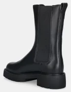 CALVIN KLEIN Кожени боти челси CHUNKY HIGH CHELSEA в черно с равна подметка YW0YW01909