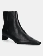 CALVIN KLEIN Кожени боти SET BACK KITTEN HEEL ANKLE BOOT