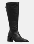 CALVIN KLEIN Кожени ботуши BLOCK HEEL KNEE BOOT LTH