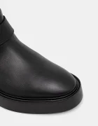 CALVIN KLEIN Кожени ботуши CONCAVE WELT UKT BIKER PB в черно с равна подметка YW0YW01972