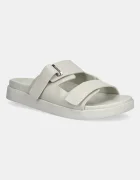 CALVIN KLEIN Кожени чехли FLAT ADJ SLIDE EYELET