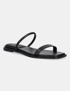 CALVIN KLEIN Кожени чехли FLAT SANDAL SQUARED 2-BAR LTH