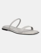 CALVIN KLEIN Кожени чехли FLAT SANDAL SQUARED 2-BAR LTH