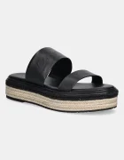 CALVIN KLEIN Кожени чехли FLATFORM WEDGE SLIDE - HE