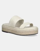 CALVIN KLEIN Кожени чехли FLATFORM WEDGE SLIDE - HE