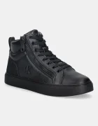 CALVIN KLEIN Кожени маратонки CLASSIC CUP MID LACEUP ZIP LTH