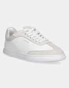 CALVIN KLEIN Кожени маратонки CUPSOLE LACE UP - LTH SUE MIX