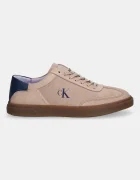 CALVIN KLEIN Кожени маратонки LOW PRO CUPS LACE UP в бежово HW0HW02683