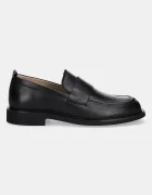 CALVIN KLEIN Кожени мокасини SQ RUBBER LOAFER мъжки в черно HM0HM01901