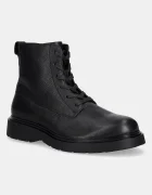 CALVIN KLEIN Кожени обувки COMBAT ESS LACE UP ZIP BOOT LTH