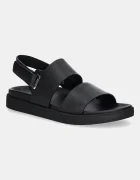 CALVIN KLEIN Кожени сандали FLAT ADJ SANDAL EYELET