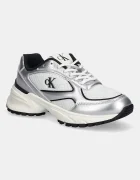 CALVIN KLEIN Маратонки HIKE RUNNER LACE UP MESH MIX MET в сиво YW0YW02063