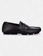 CALVIN KLEIN мокасини дамски от кожа SQUARE DRIVER LTH черни HW0HW02944