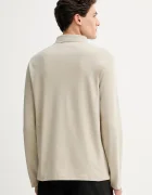 CALVIN KLEIN Памучна блуза с дълги ръкави в бордо с изчистен дизайн LV040EM909