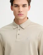 CALVIN KLEIN Памучна блуза с дълги ръкави в бордо с изчистен дизайн LV040EM909