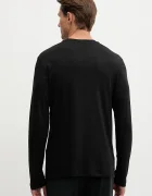 CALVIN KLEIN Памучна блуза с дълги ръкави в черно с изчистен дизайн LV04LD227G