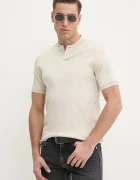 CALVIN KLEIN Памучна тениска с яка