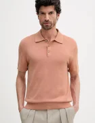 CALVIN KLEIN Памучна тениска с яка