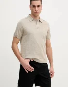 CALVIN KLEIN Памучна тениска с яка