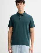 CALVIN KLEIN Памучна тениска с яка