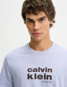 CALVIN KLEIN Памучна тениска в синьо с принт LV04RE821G